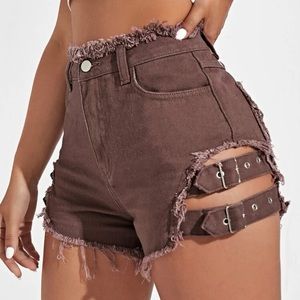SHEIN Raw Hem Denim Shorts